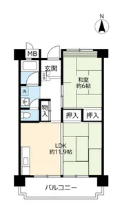 UR東門真【8階】の間取り
