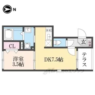 ハーモニーテラス東野南井ノ上町【1階】の間取り