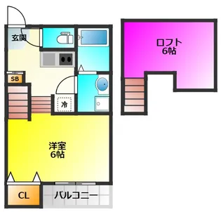 クレインハイツ大橋【1階】の間取り