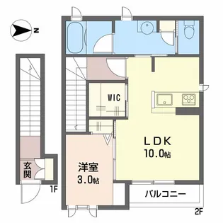 シャーメゾン富田【2階】の間取り