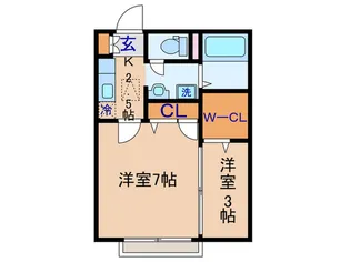 メゾンボヌールC【1階】の間取り