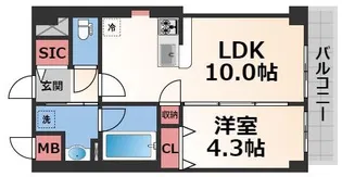 Moolio新深江【4階】の間取り