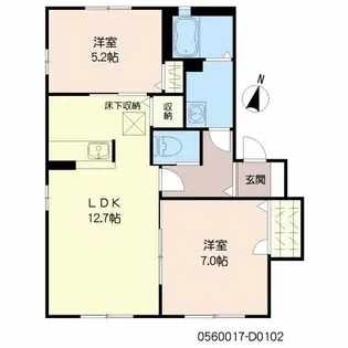 ビラ産島 四番館【1階】の間取り