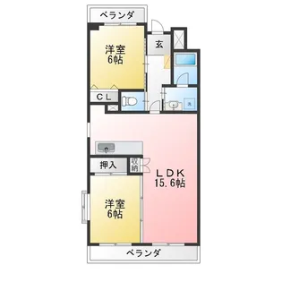 グランドゥール二方【6階】の間取り