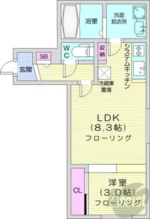 プエンテ豊平【5階】の間取り