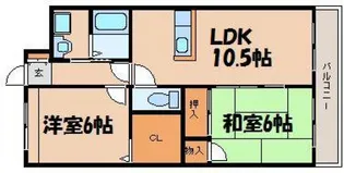 ハピネス岩田【2階】の間取り