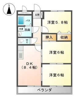 ヴァンベールI【1階】の間取り