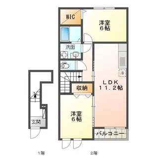 グランシャリオII B【2階】の間取り