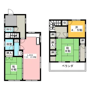岐阜県岐阜市又丸【一戸建】の間取り