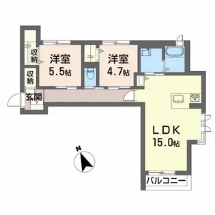 徳島県徳島市福島1【マンション】の間取り