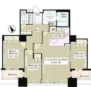 東京ツインパークス ライトウイング【3階】の間取り