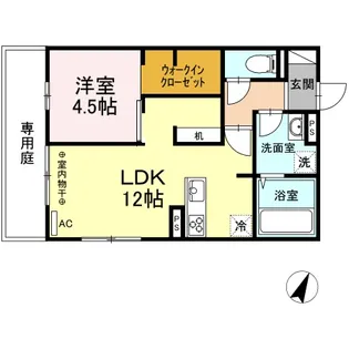 アルバルーチェ黒髪【1階】の間取り