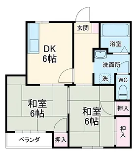 ハイフラット西山A棟【1階】の間取り