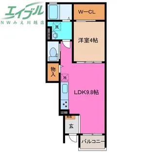 エトワール白梅【1階】の間取り