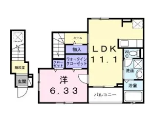 埼玉県川口市大字道合【アパート】の間取り