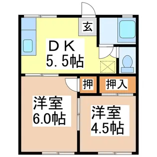 中山アパート(横手)【1階】の間取り