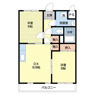 ナカモリハイツ【1階】の間取り