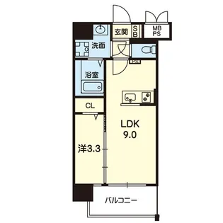 1LDKの間取り画像