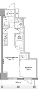 ザ・パークハビオ日本橋箱崎町【8階】の間取り