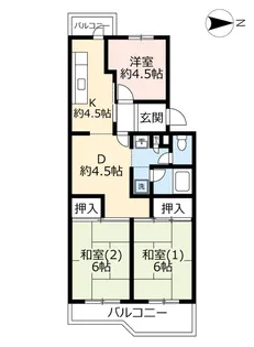 UR西京極【4階】の間取り