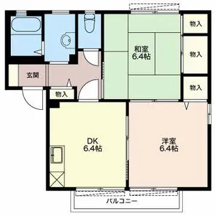 コモンシティ前島 B【1階】の間取り