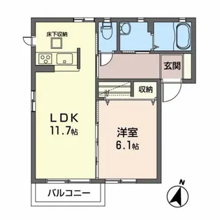 ブランシェ・上杉【2階】の間取り