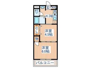 ヴァンクール小田原【3階】の間取り