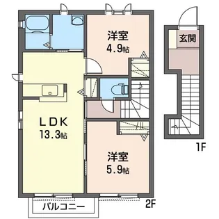 オレンジガーデン B【2階】の間取り