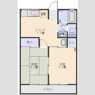 カルテット開栄B【1階】の間取り