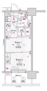 ガーラ・ヴィスタ大島【3階】の間取り