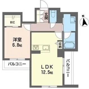 リュミエール ドゥー【1階】の間取り