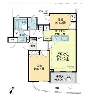 ロイヤルシーズン新宿柏木【1階】の間取り