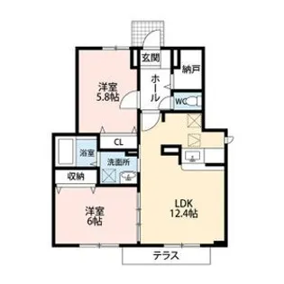 カーサ・グローリアB【1階】の間取り