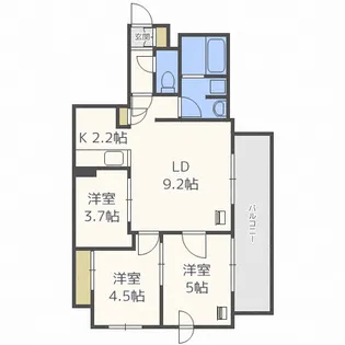 レジディア北2条イーストII【12階】の間取り