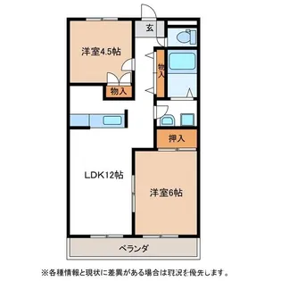 グレースヴィラニシカワ【1階】の間取り