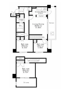 東京都世田谷区弦巻2【マンション】の間取り