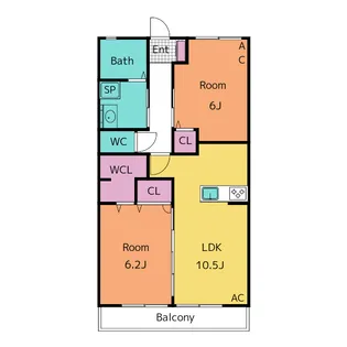 アベニュー寒風六番館【2階】の間取り