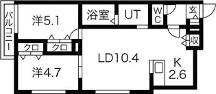ブランシャール平岸N1【3階】の間取り