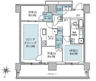プラウドタワー目黒MARC【29階】の間取り