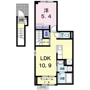 シャンティII B【2階】の間取り