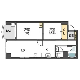 ハイツ粟新【4階】の間取り
