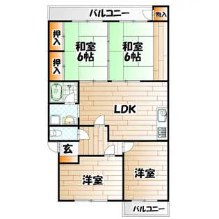 エメラルドマンション緑ヶ丘【2階】の間取り