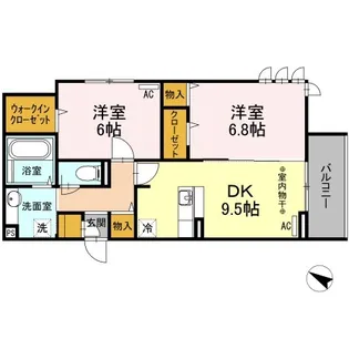 パレス グランディオーサ【1階】の間取り