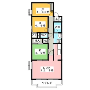 オーチャードヴィレッジ【3階】の間取り
