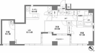 カスタリア人形町II【9階】の間取り