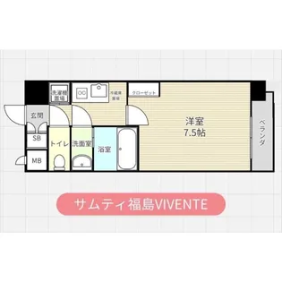 サムティ福島VIVENTE【5階】の間取り