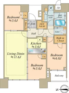 ドゥ・トゥールWEST【7階】の間取り