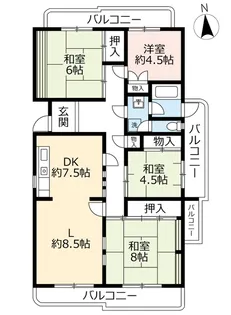 URサンハイツ枝光【2階】の間取り
