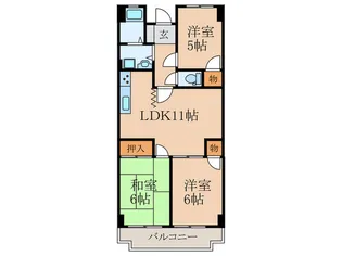 オ-クタウンハイツ【2階】の間取り