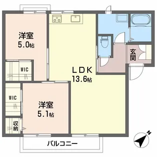 ニューライフ越智【2階】の間取り